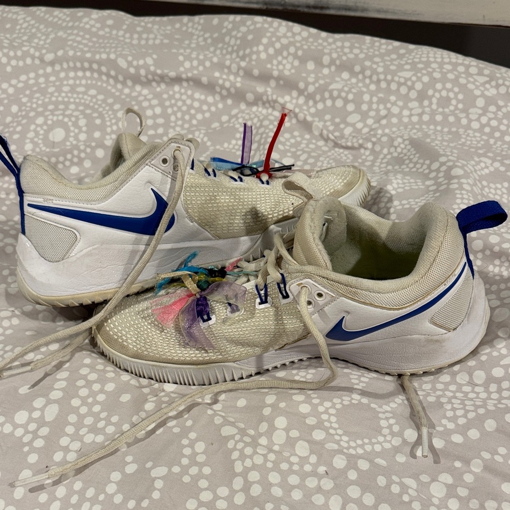 Nike  White Sneakers with Blue Accents